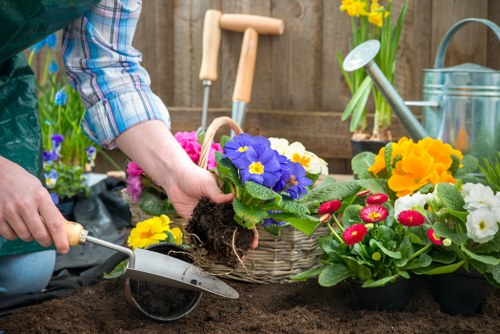 Eco-friendly garden maintenance with recycling and waste separation in Monken Hadley